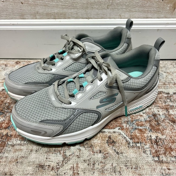 Skechers GoRun Consistent Shoes Womens 9.5 Gray‎ Blue Running Sneakers 128075 - Picture 3 of 9